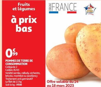Auchan Supermarché Pommes de terre de consommation offre