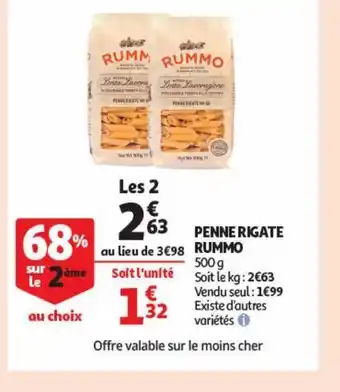 Auchan Supermarché Penne rigate rummo offre