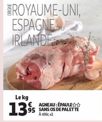 Auchan Supermarché Agneau : épaule sans os de palette offre