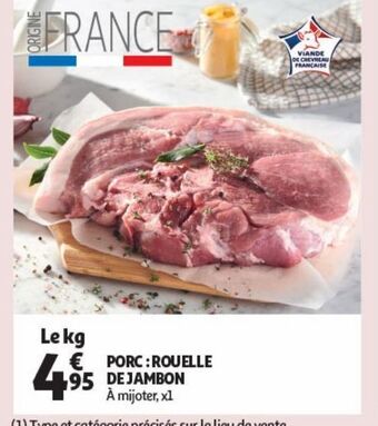 Auchan Supermarché Porc : rouelle de jambon offre