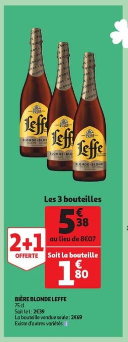Auchan Supermarché Bière blonde leffe offre