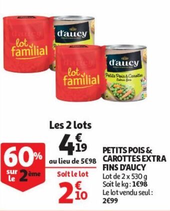 Auchan Supermarché Petits pois & carottes extra fins d'aucy offre
