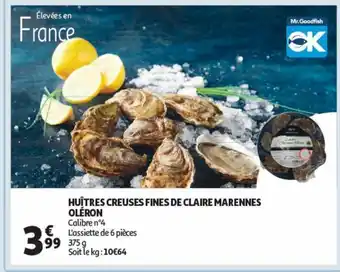 Auchan Supermarché Huîtres creuses fines de claire marennes oléron offre