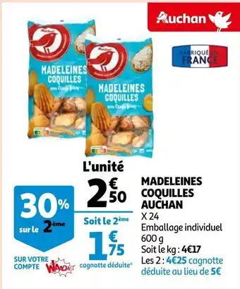 Auchan Madeleines Coquilles Auchan offre