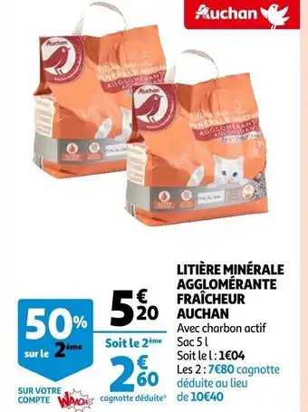 Auchan Litiére Minérale Agglomérante Fraicheur Auchan offre