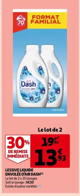 Auchan Lessive Liquide Envolée D'Air Dash offre