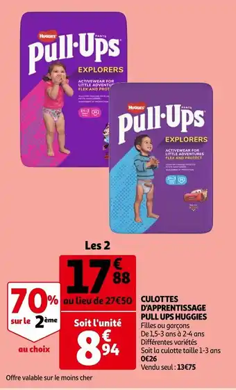 Auchan Culottes D'Apprentissage Pull Ups Huggies offre