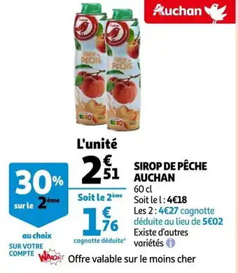 Auchan Sirop De Pêche Auchan offre
