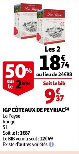 Auchan IGP Côteaux De Peyriac offre