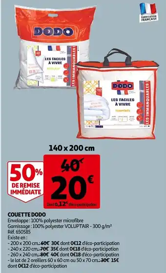 Auchan Couette Dodo offre