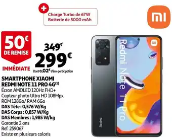Auchan Smartphone Xiaomi Redmi Note 11 Pro 4G offre