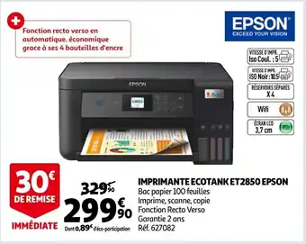 Auchan Imprimante Ecotank Et2850 Epson offre
