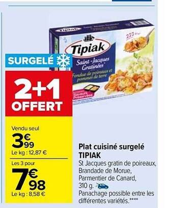 Carrefour Market Plat cuisiné surgelé tipiak offre
