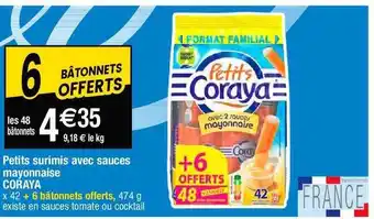 Cora x Carrefour Petits surimis avec sauces mayonnaise coraya offre