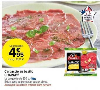 Carrefour Market Carpaccio au basilic charal offre