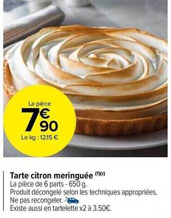 Carrefour Market Tarte citron meringuée offre