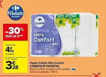 Carrefour Market Papier toilette ultra confort carrefour essential offre