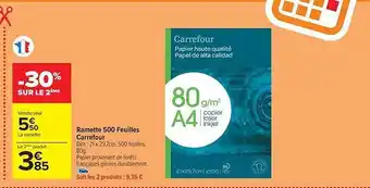 Carrefour Market Ramette 500 feuilles carrefour offre
