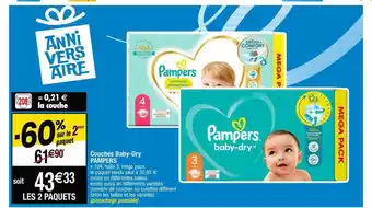 Cora x Carrefour Couches baby-dry pampers offre