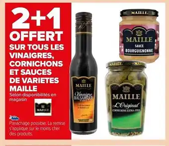 Carrefour Market Les vinaigres, cornichons et sauces de variétés maille offre