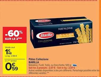 Carrefour Market Pâtes collezione barilla offre