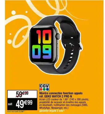 Montre connectée fonction appels geko watch 2 pro n