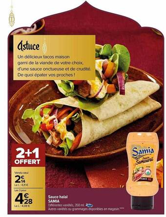Carrefour Market Sauce halal samia offre