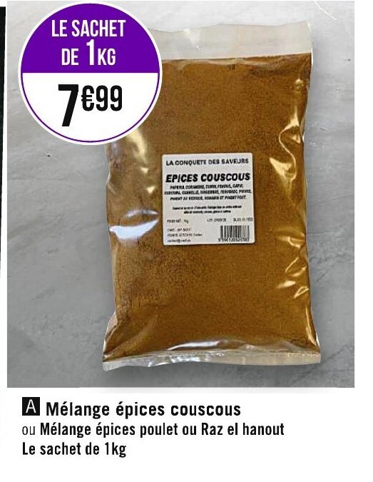 Promo Mélange épices couscous chez Géant Casino