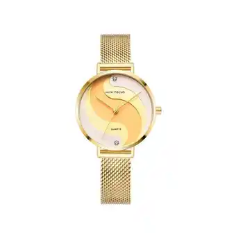 Montre femme mini focus bracelet milanais jaune
