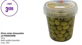 Olives vertes dénoyautées LE PHENICIENNE