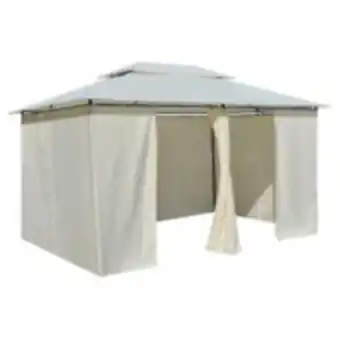 E.Leclerc Brico Vidaxl tonnelle avec rideaux 4 x 3 m blanc offre