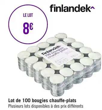 Géant Casino Lot de 100 bougies chauffe-plats offre