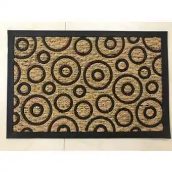 La Foir'Fouille Tapis d'entrée en coco et caoutchouc - 40 x 60 cm - différents modèles - noir - izéo offre