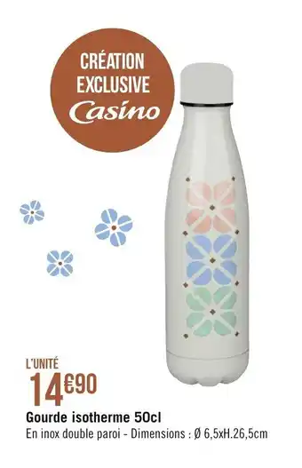 Géant Casino Gourde isotherme 50cl offre