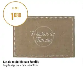 Géant Casino Set de table maison famille offre