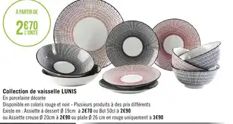 Géant Casino Collection de vaisselle LUNIS offre