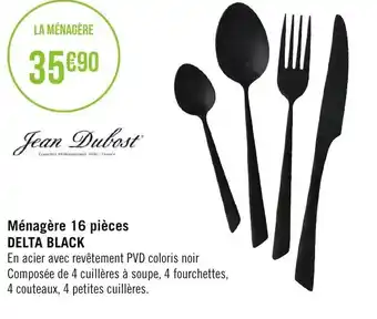 Géant Casino Ménagère 16 pièces DELTA BLACK offre