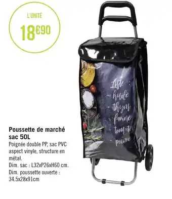 Géant Casino Poussette de marché sac 50L offre