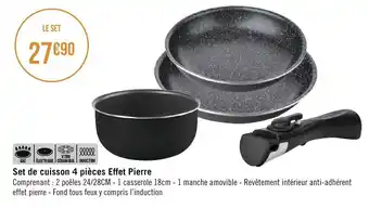Géant Casino Set de cuisson 4 pièces effet pierre offre