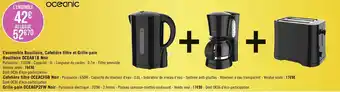 L'ensemble bouilloire, cafetière filtre et grille-pain bouilloire OCEAB1B noir