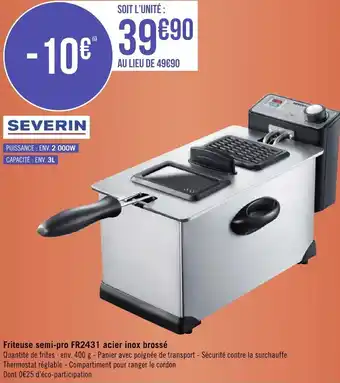 Friteuse semi-pro FR2431 acier inox brossé