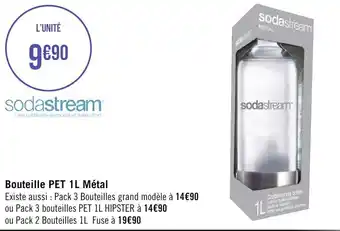 Géant Casino Bouteille PET 1L métal offre