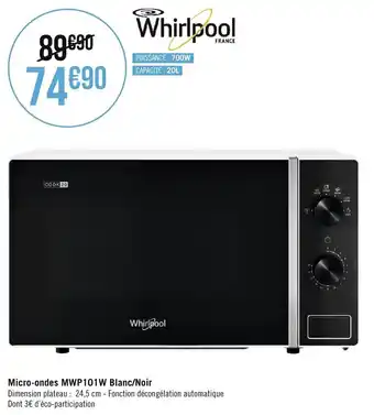 Micro-ondes MWP101W blanc/noir