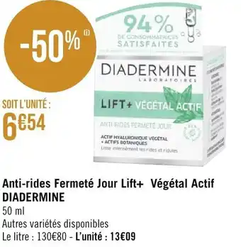 Géant Casino Anti-rides fermeté jour lift + végétal actif DIADERMINE offre