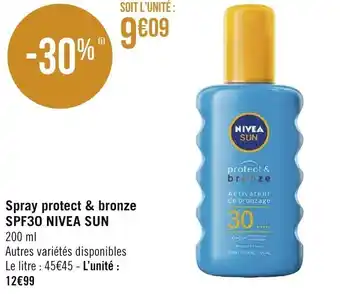 Géant Casino Spray protect & bronze SPF30 NIVEA SUN offre