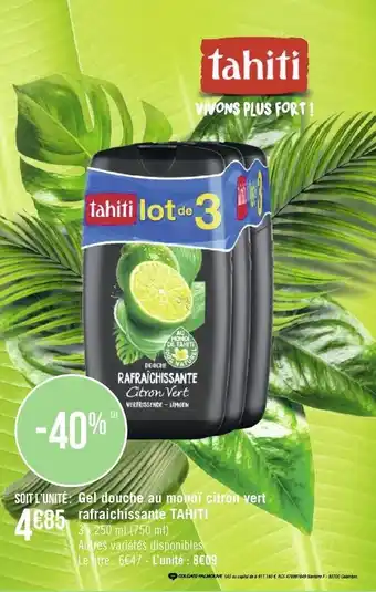 Gel douche au monoï citron vert rafraichissante TAHITI