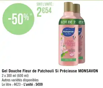 Gel douche fleur de patchouli si précieuse MONSAVON