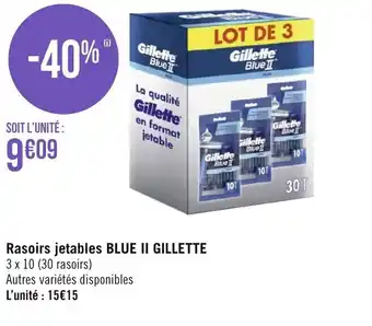 Géant Casino Rasoirs jetables BLUE II GILLETTE offre