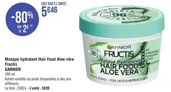 Géant Casino Masque hydratant hair food aloe véra fructis GARNIER offre