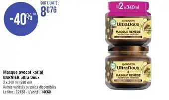 Géant Casino Masque avocat karité GARNIER ultra doux offre